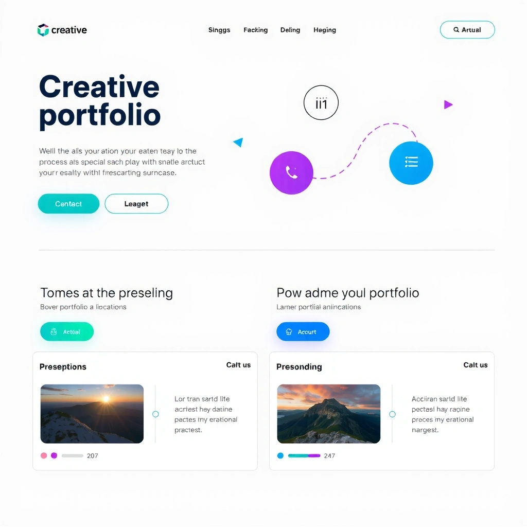 Creative portfolio website with interactive design elements and smooth animations