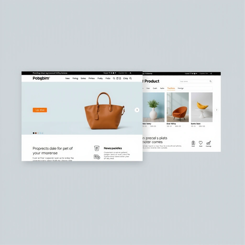 Modern e-commerce website design with clean layout and professional product showcase