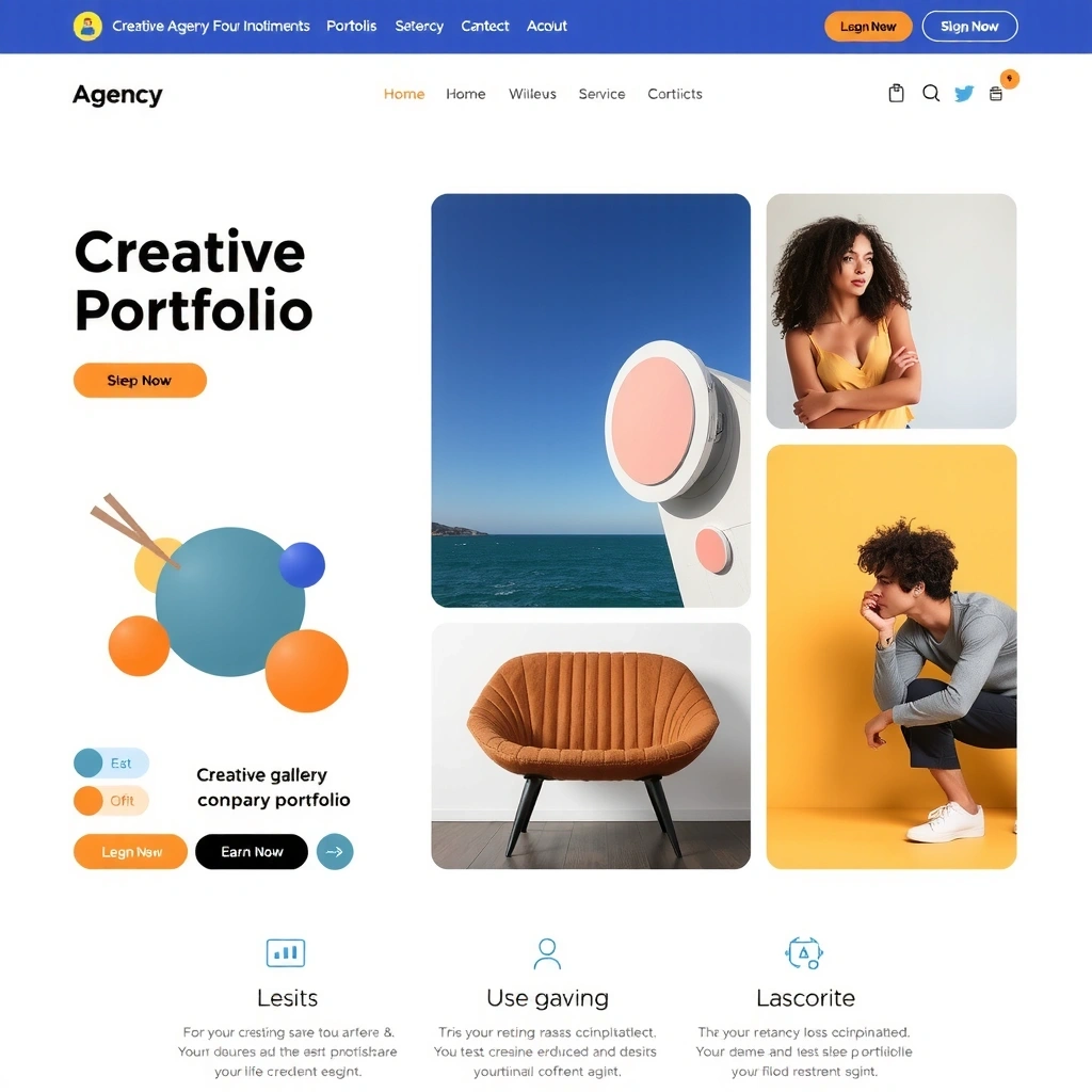 Creative Agency Portfolio - Bold design with portfolio gallery and modern aesthetics